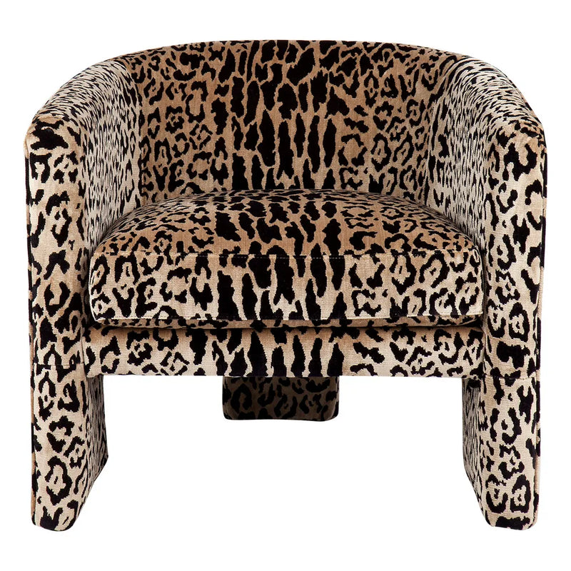 Kylie Arm Chair -  Leopard Chenille