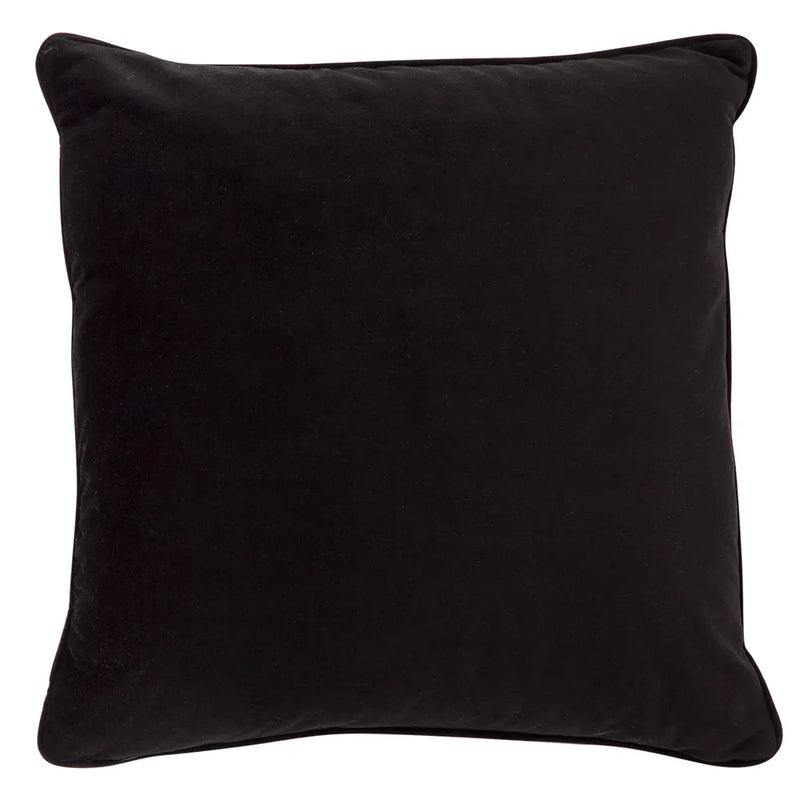 Serene Square Feather Cushion - Leopard Chenille w Black Velvet