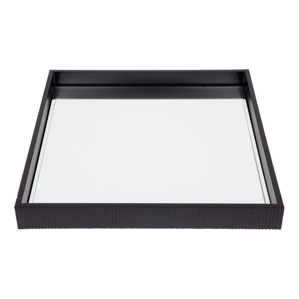 Miles Mirrored Tray Set of 3 Black