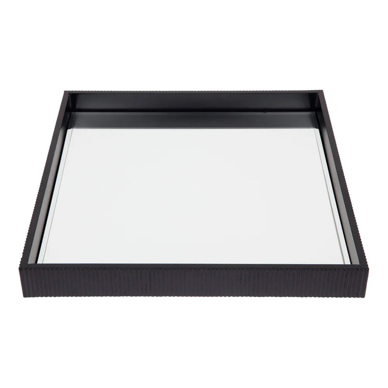 Miles Mirrored Tray Set of 3 Black