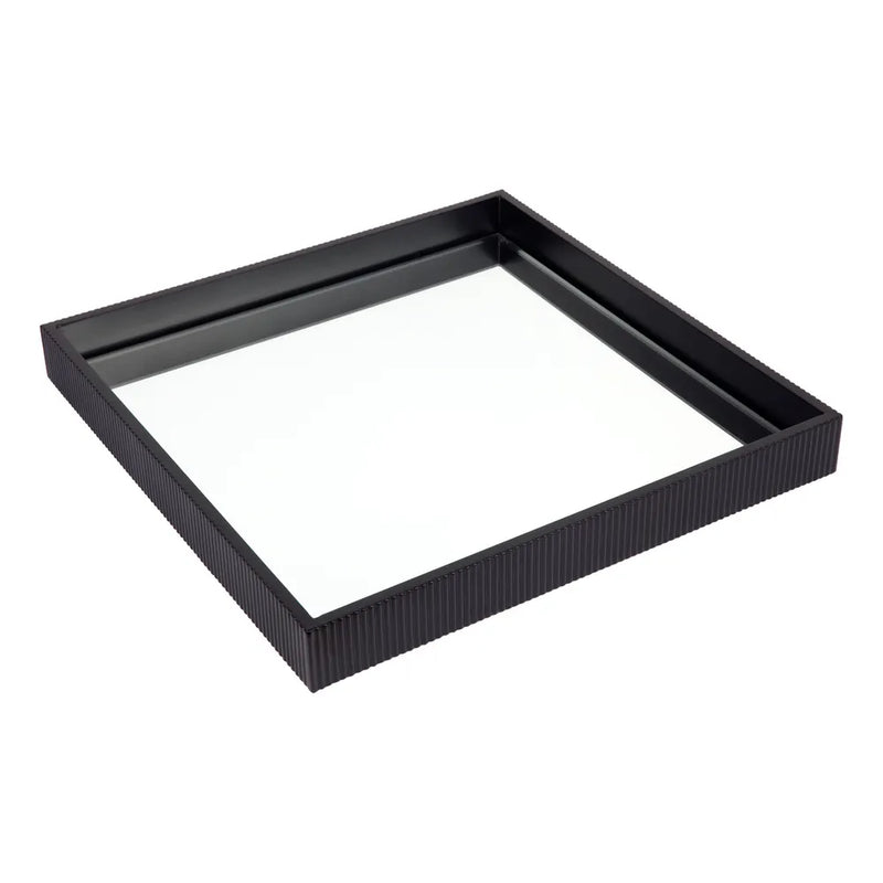 Miles Mirrored Tray Set of 3 Black