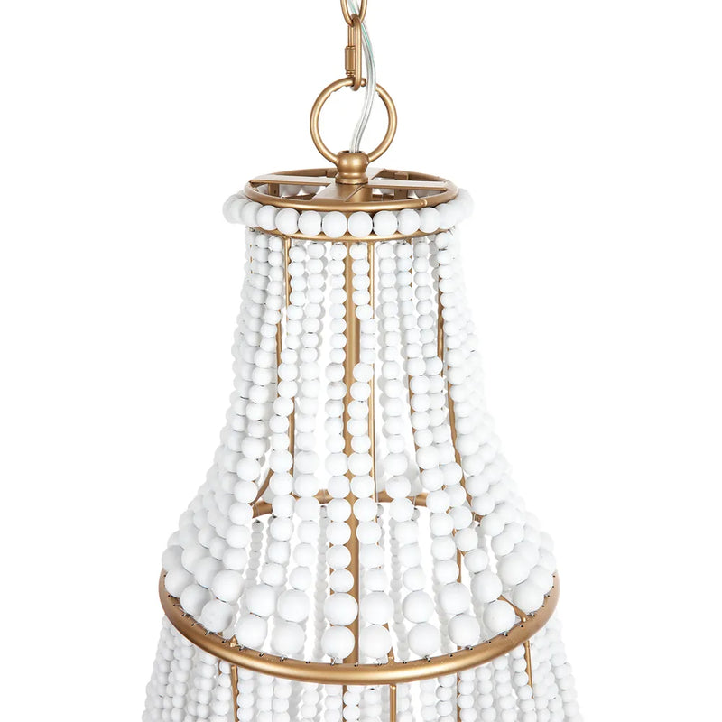 Sierra Beaded Chandelier - Gold/White