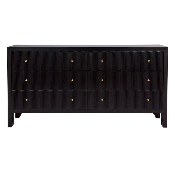Ariana 6 Drawer Chest - Black