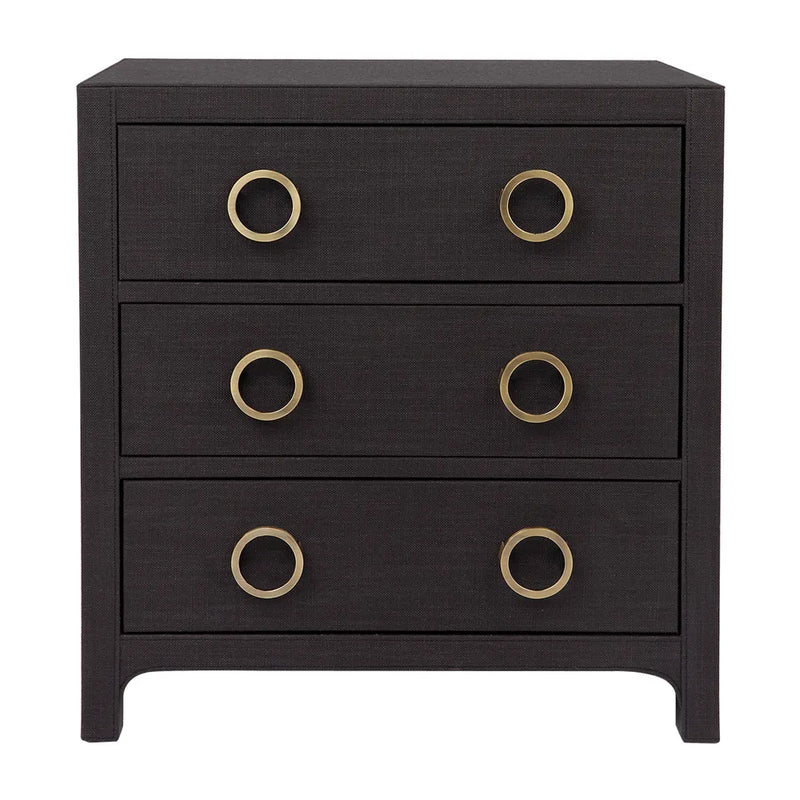 Astley Upholstered Bedside Table - Charcoal