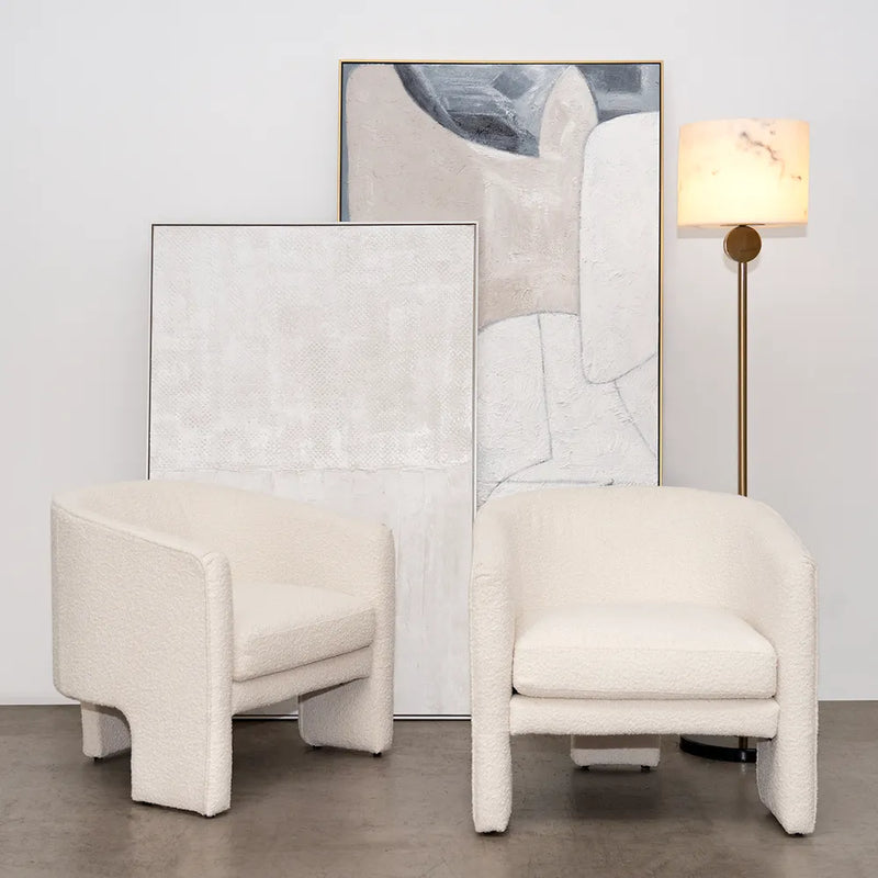 Kylie Arm Chair - White Boucle
