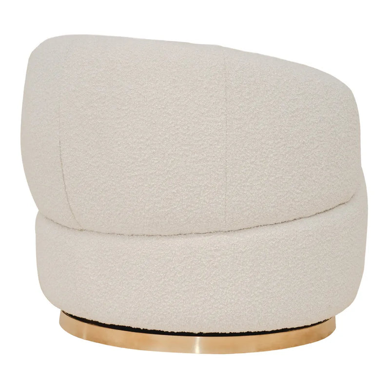 Tubby Swivel Arm Chair - Ivory Boucle