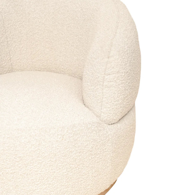 Tubby Swivel Arm Chair - Ivory Boucle