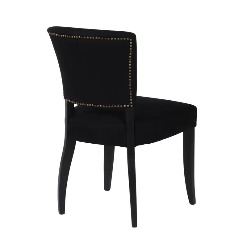 Noah Dining Chair Set of 2 - Black Cotton