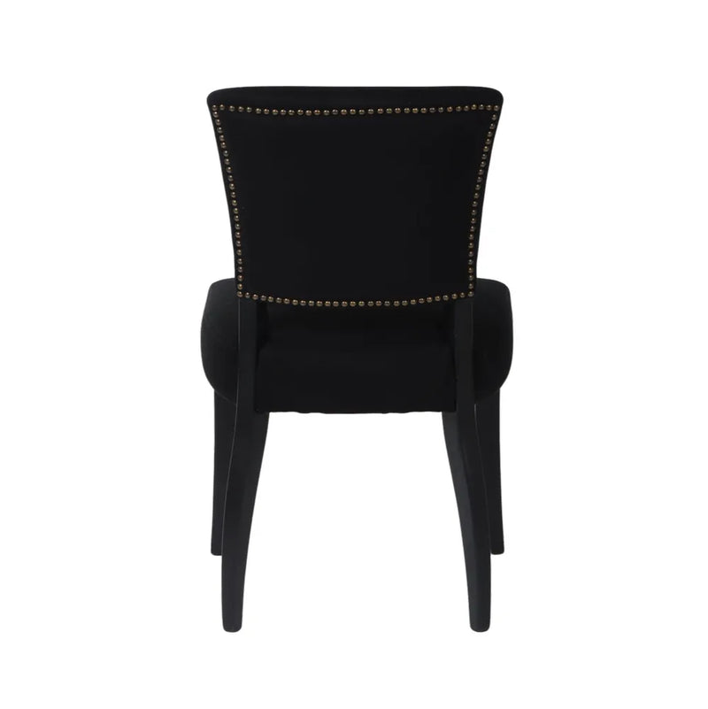 Noah Dining Chair Set of 2 - Black Cotton