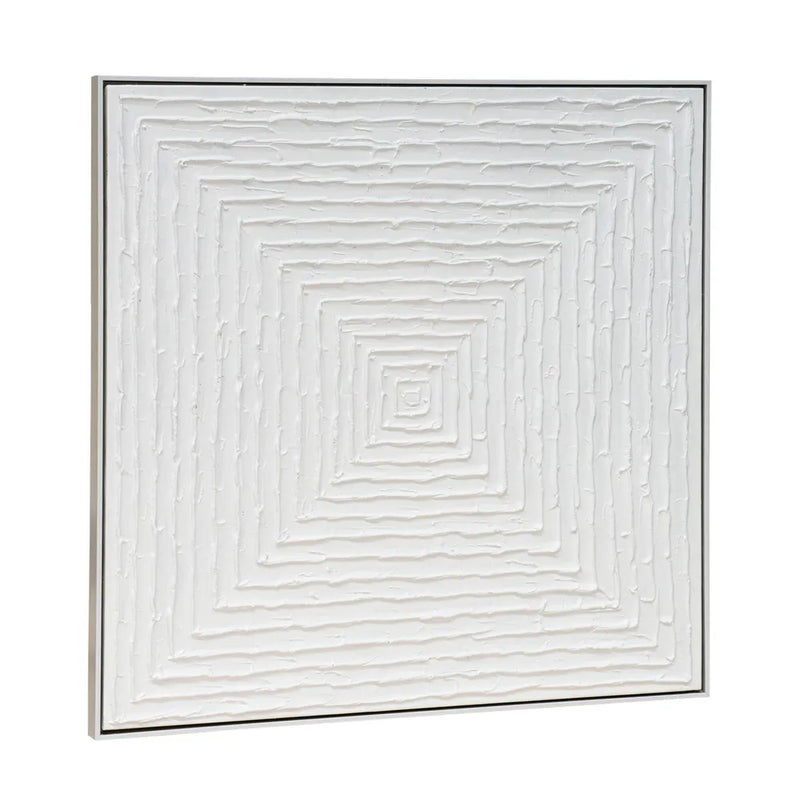 White Vortex Oil on Canvas Painting - Medium
