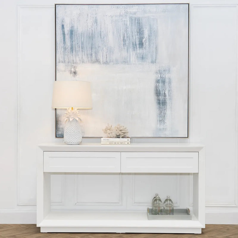 Balmain Oak Console Table - Small White