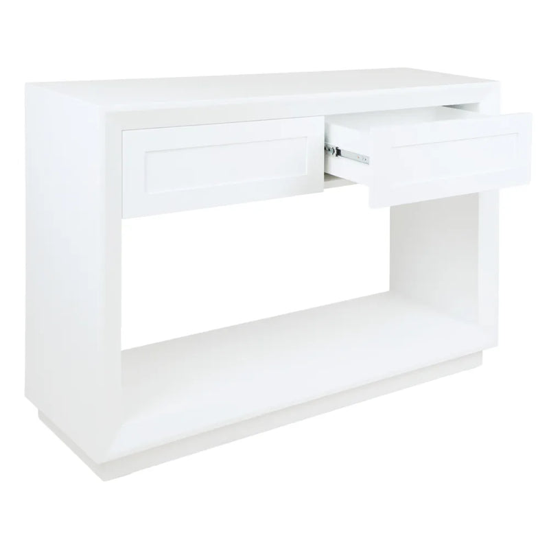 Balmain Oak Console Table - Small White