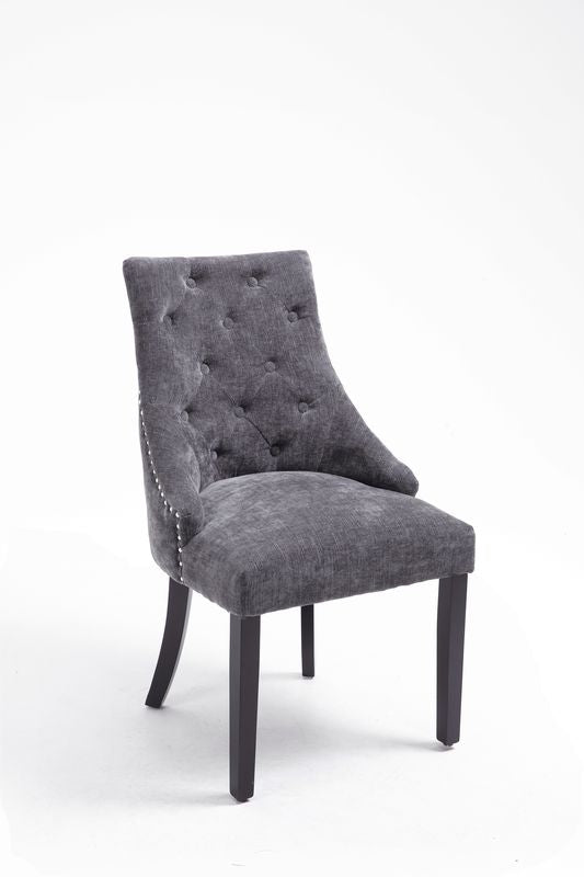 London Chair in Grey Velvet Fabric