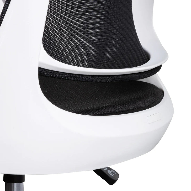 Calibre COC6190-LF Black Office Chair - White Arm and Base