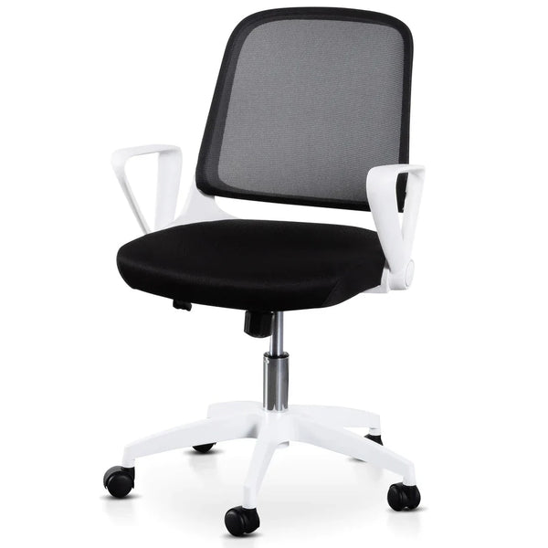 Calibre COC6190-LF Black Office Chair - White Arm and Base