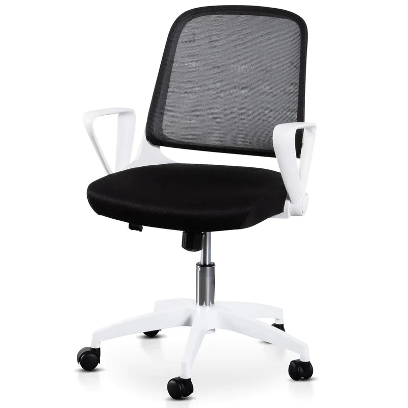 Calibre COC6190-LF Black Office Chair - White Arm and Base