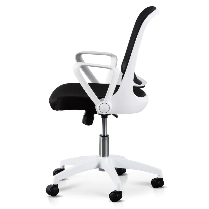 Calibre COC6190-LF Black Office Chair - White Arm and Base
