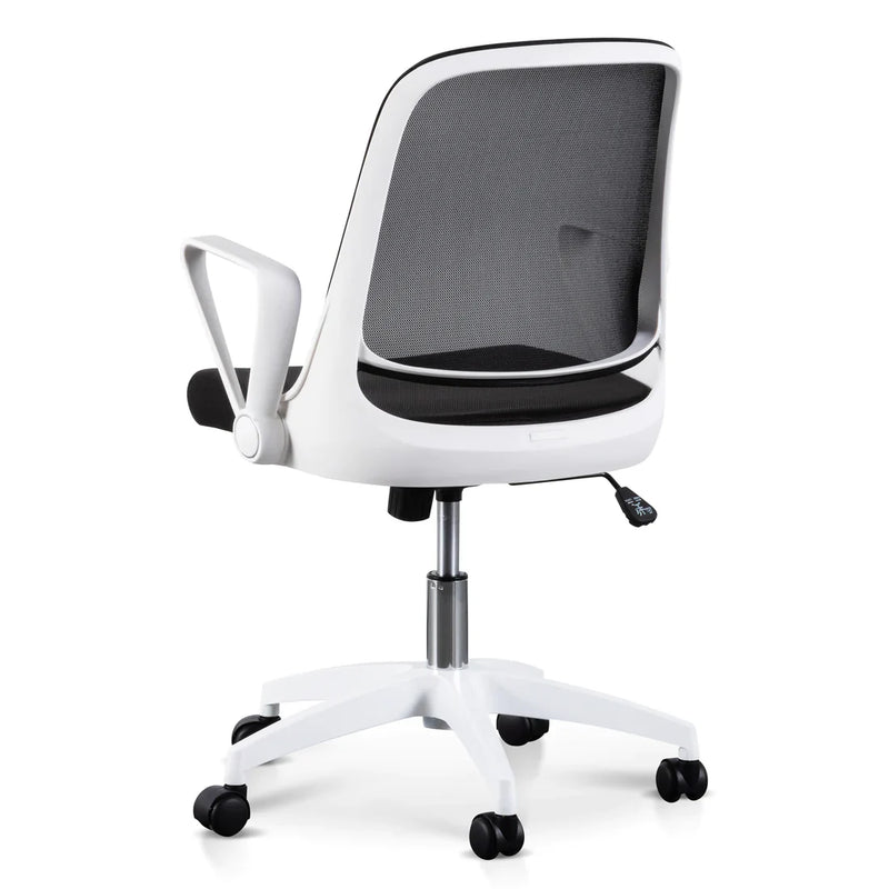 Calibre COC6190-LF Black Office Chair - White Arm and Base