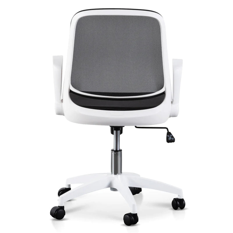 Calibre COC6190-LF Black Office Chair - White Arm and Base