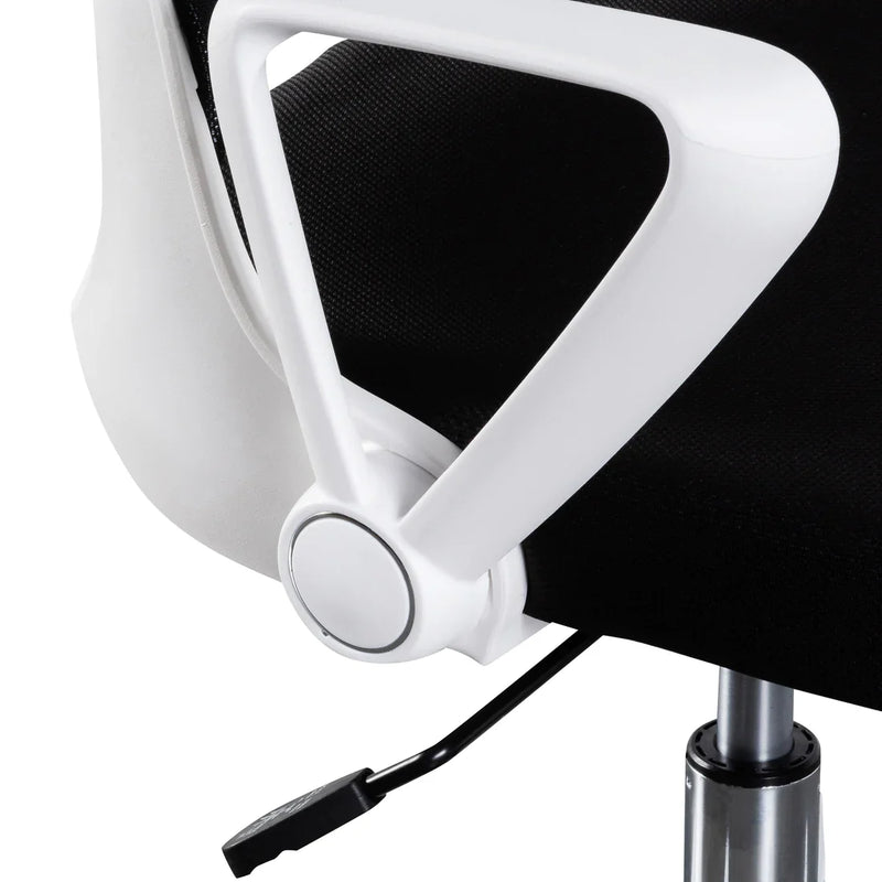 Calibre COC6190-LF Black Office Chair - White Arm and Base