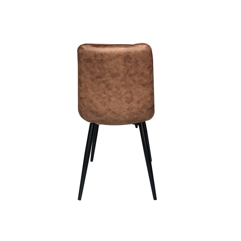 Midash Dining Chair in Tan Vintage Fabric with Powdercoated Black Legs
