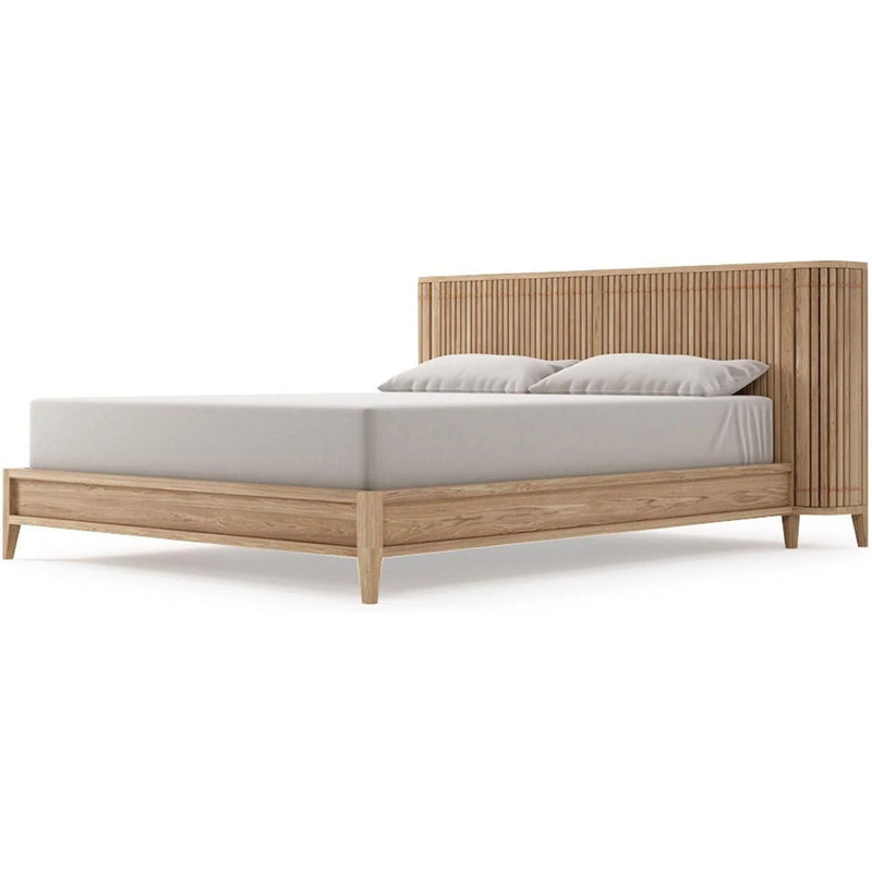Koppar Queen Bed Frame With Mini Storage - White Oak