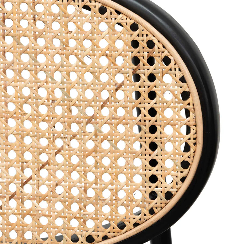 Calibre CDC6385-SD Rattan Back Dining Chair - Silver Grey Fabric