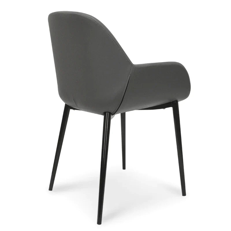 Calibre CDC962-SD Dining Chair in Charcoal Grey With Black Legs