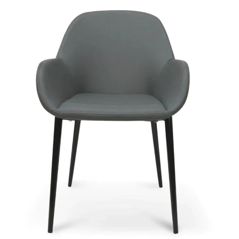 Calibre CDC962-SD Dining Chair in Charcoal Grey With Black Legs