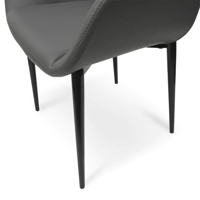 Calibre CDC962-SD Dining Chair in Charcoal Grey With Black Legs