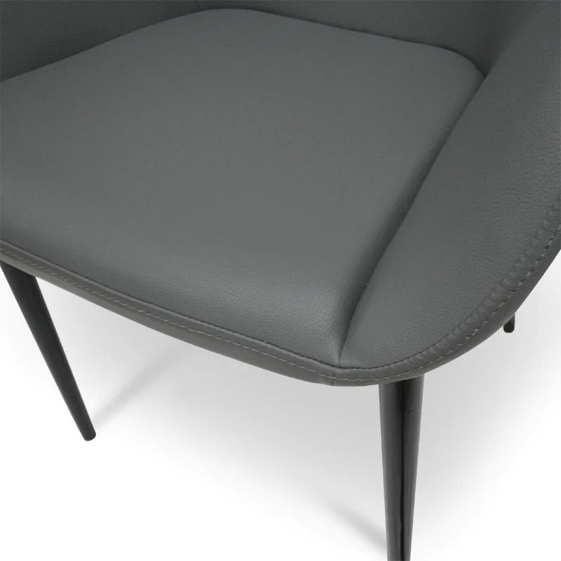 Calibre CDC962-SD Dining Chair in Charcoal Grey With Black Legs