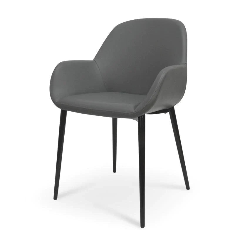 Calibre CDC962-SD Dining Chair in Charcoal Grey With Black Legs