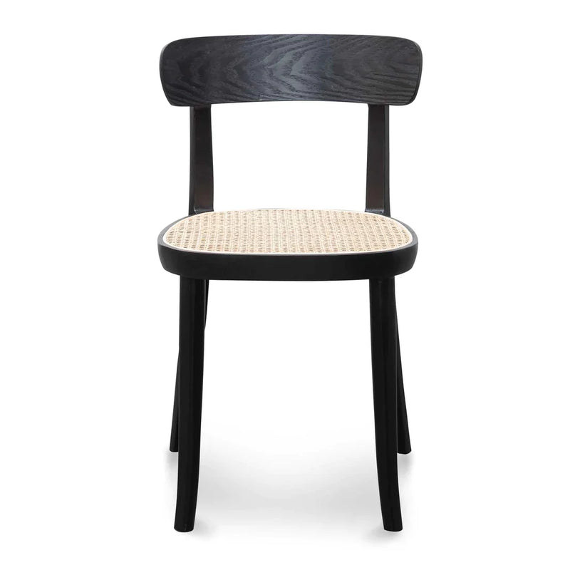 Calibre CDC6296-SD Rattan Dining Chair - Black with Natural Seat