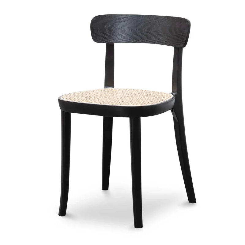 Calibre CDC6296-SD Rattan Dining Chair - Black with Natural Seat
