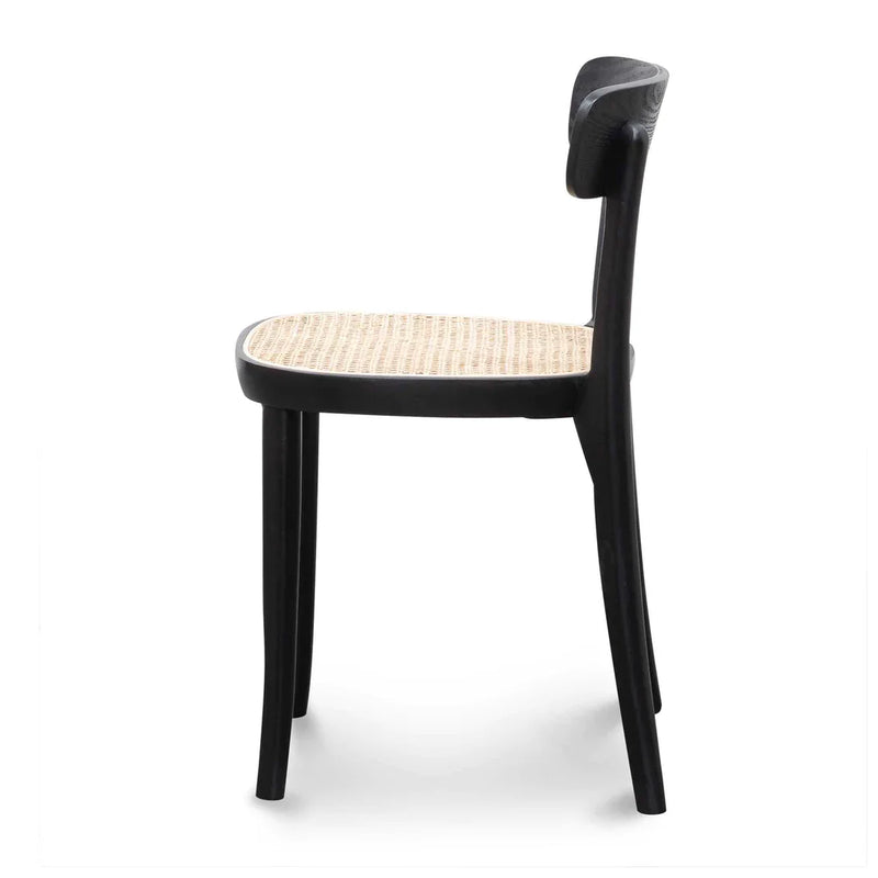 Calibre CDC6296-SD Rattan Dining Chair - Black with Natural Seat