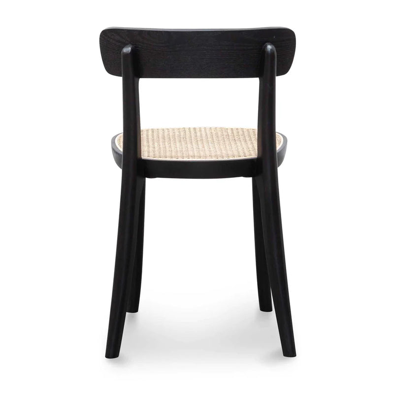 Calibre CDC6296-SD Rattan Dining Chair - Black with Natural Seat