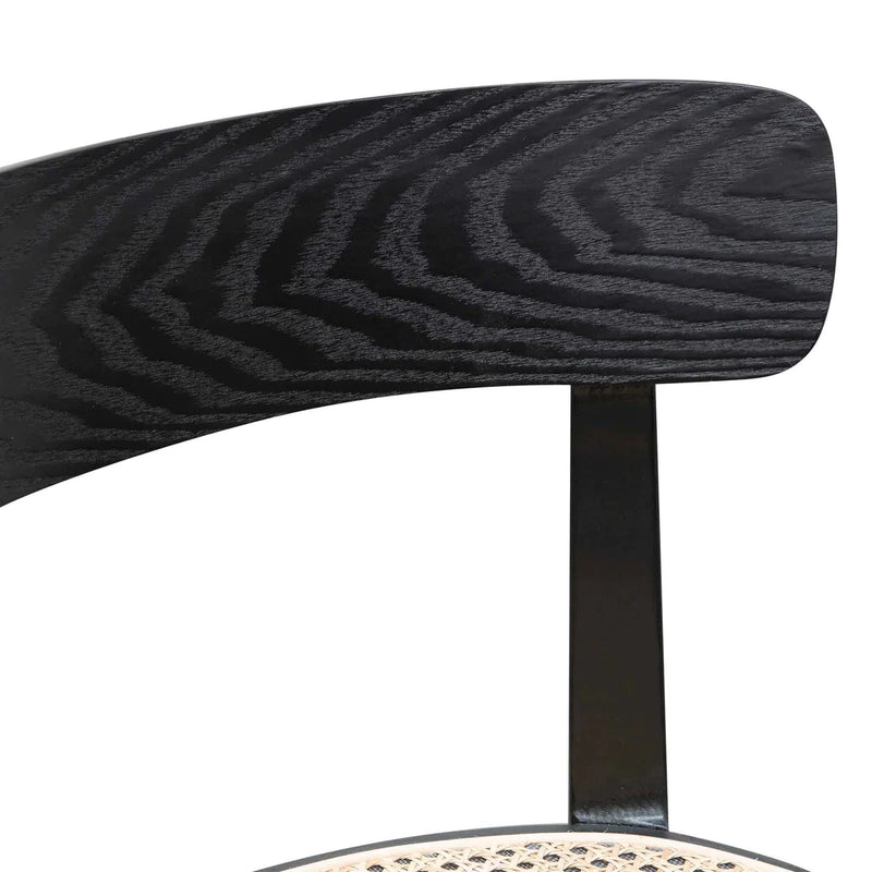 Calibre CDC6296-SD Rattan Dining Chair - Black with Natural Seat